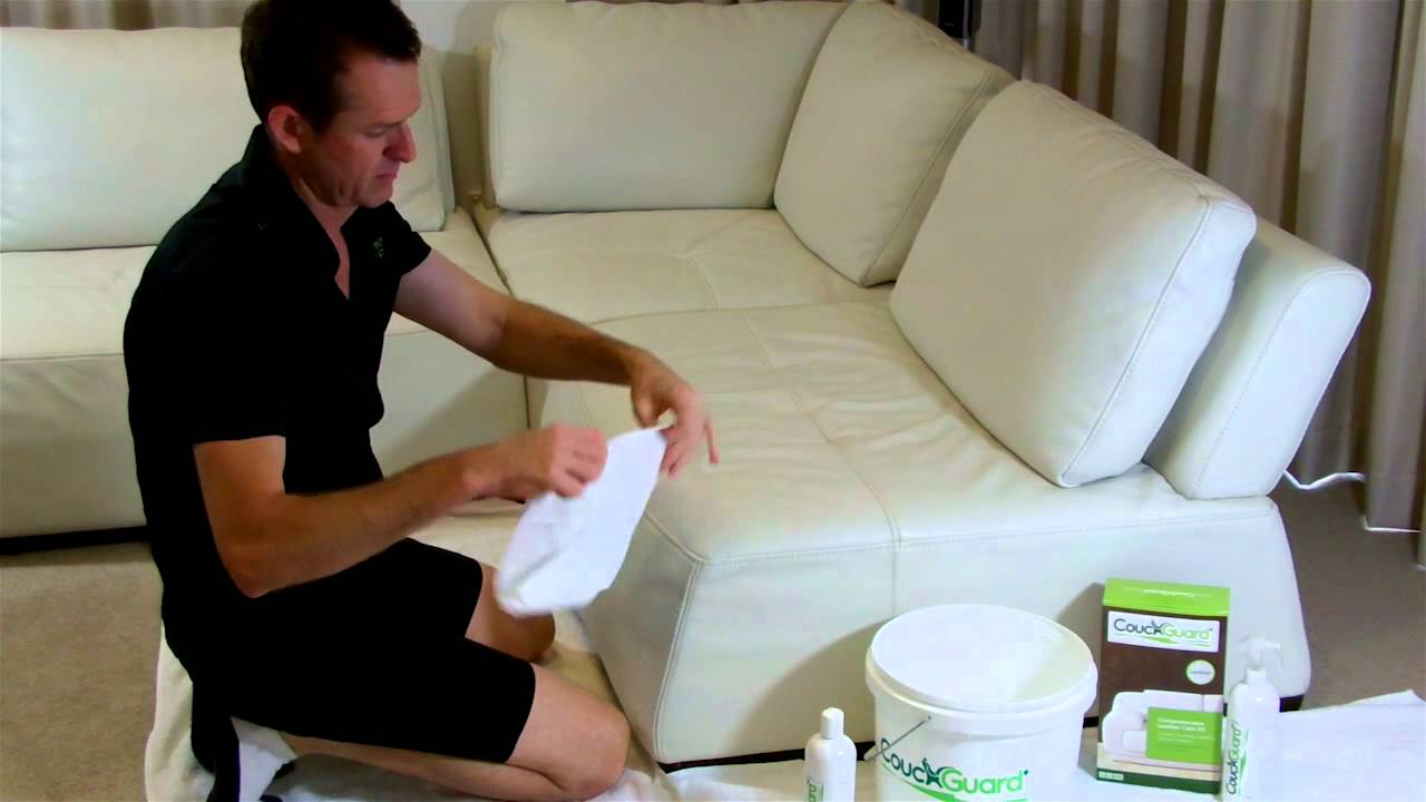 cleaning leather sofa with bicarbonate of soda